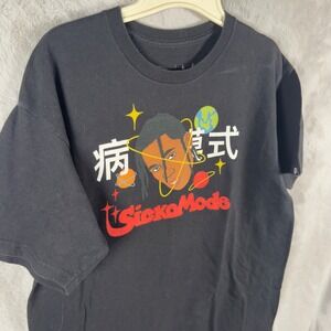 Artist Collective Travis Scott Sicko Mode Black Graphic T-Shirt Mens Medium